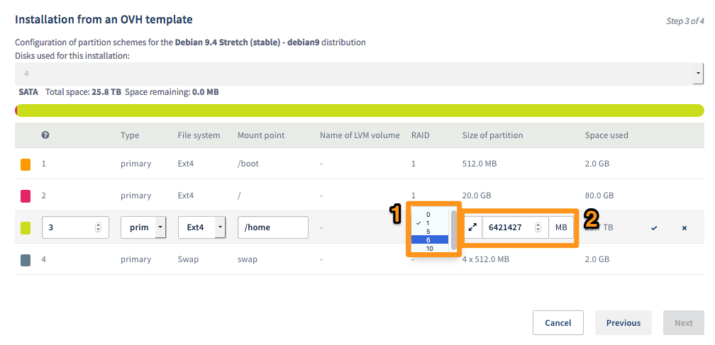 Modifica della /home
