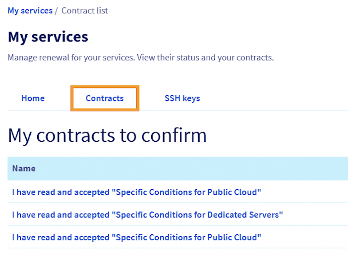 mes services - contrats