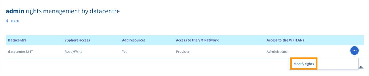See/Change the rights for each DC