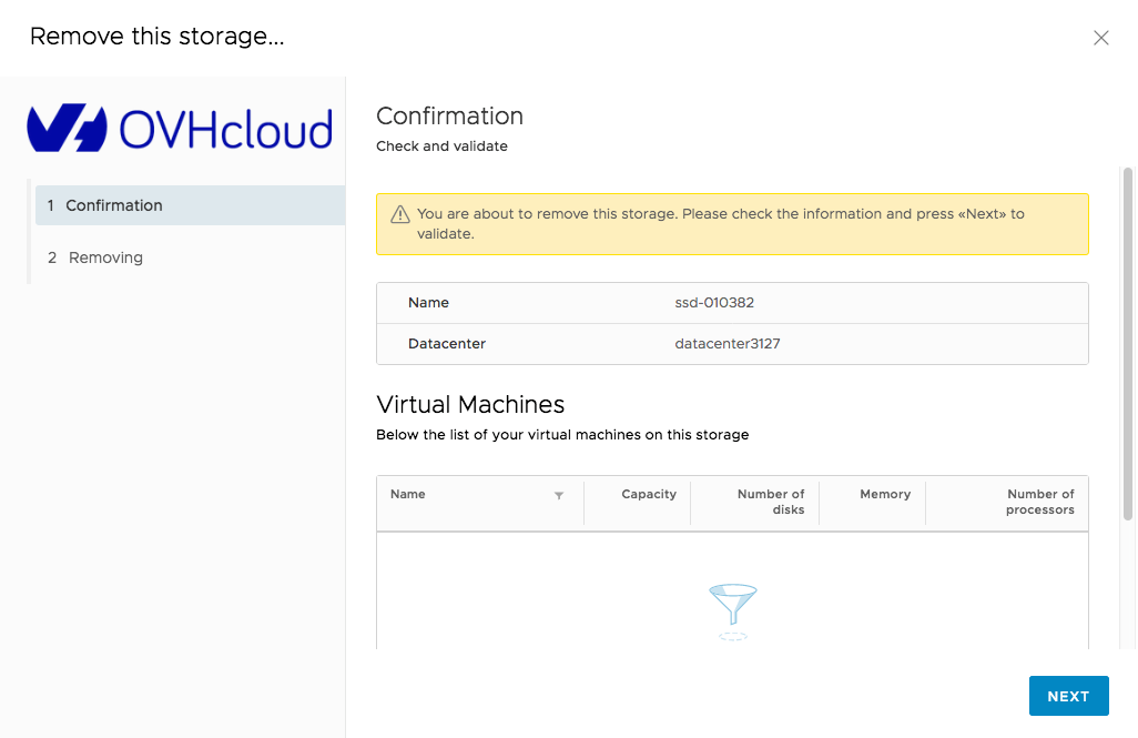 Confirmation de la suppression