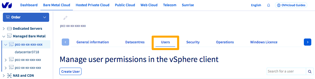 user vsphere