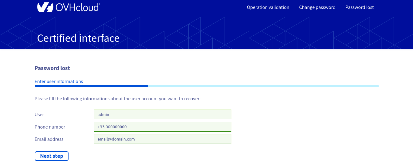 Informations utilisateur