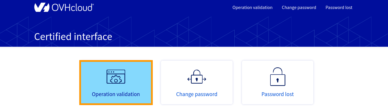 Validation de l'opération