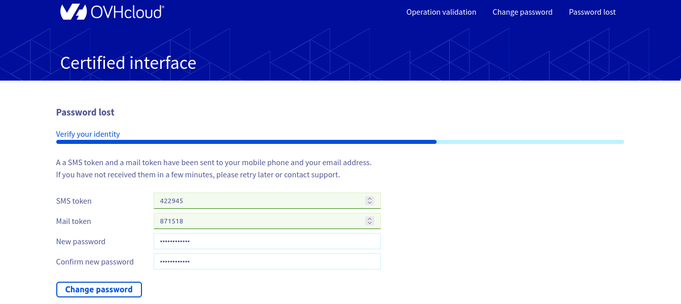 Jeton et mot de passe