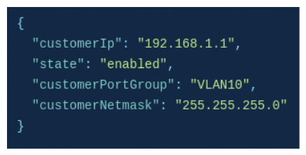 NTP private gateway - API call