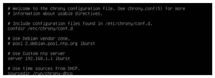 NTP private gateway - Configuration