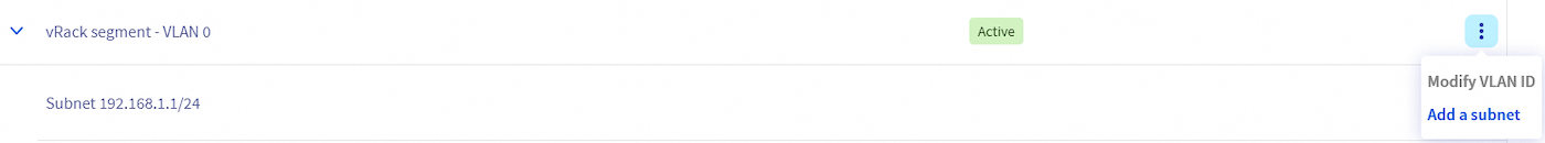 Add a subnet on the vRack segment