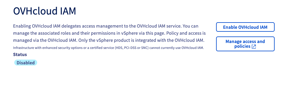 IAM IAM Activation Enabled