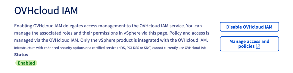 IAM Activation Non Enabled