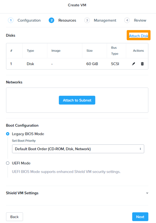 Création d'une machine virtuelle - Etape 4