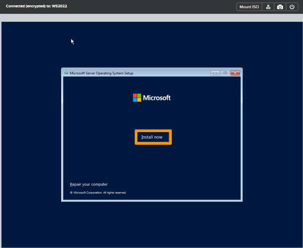 Installation - WS2022 - Etape2