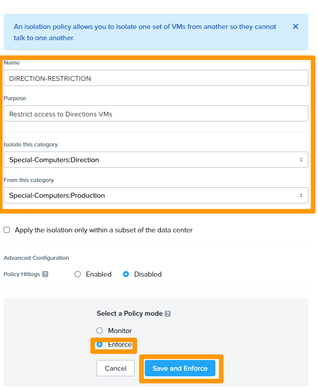 Create Isolation Rule 06