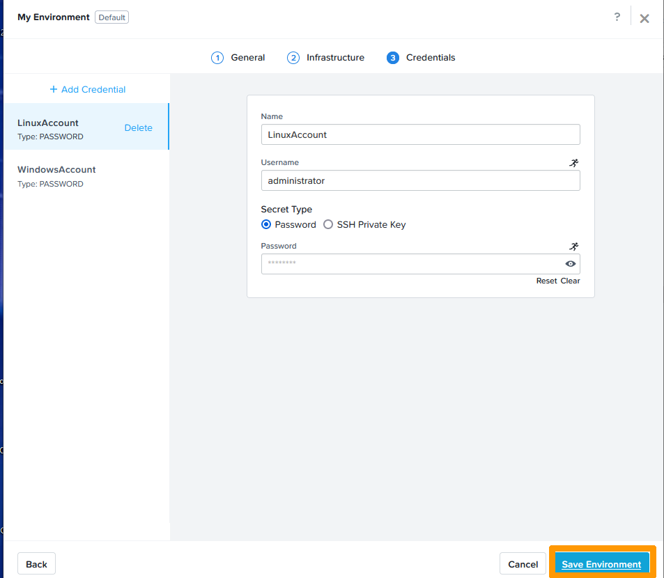 02 add credential to environment 09