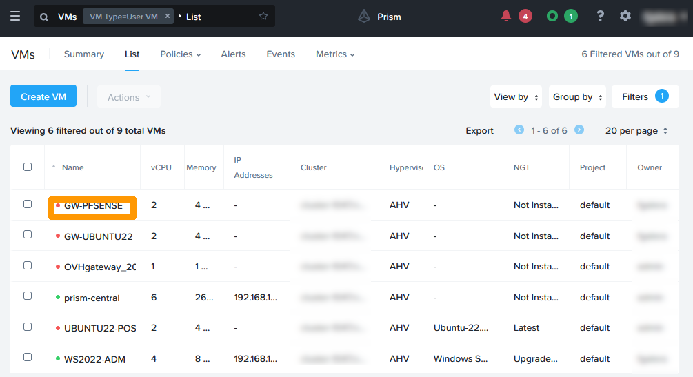 Start GATEWAY pfsense
