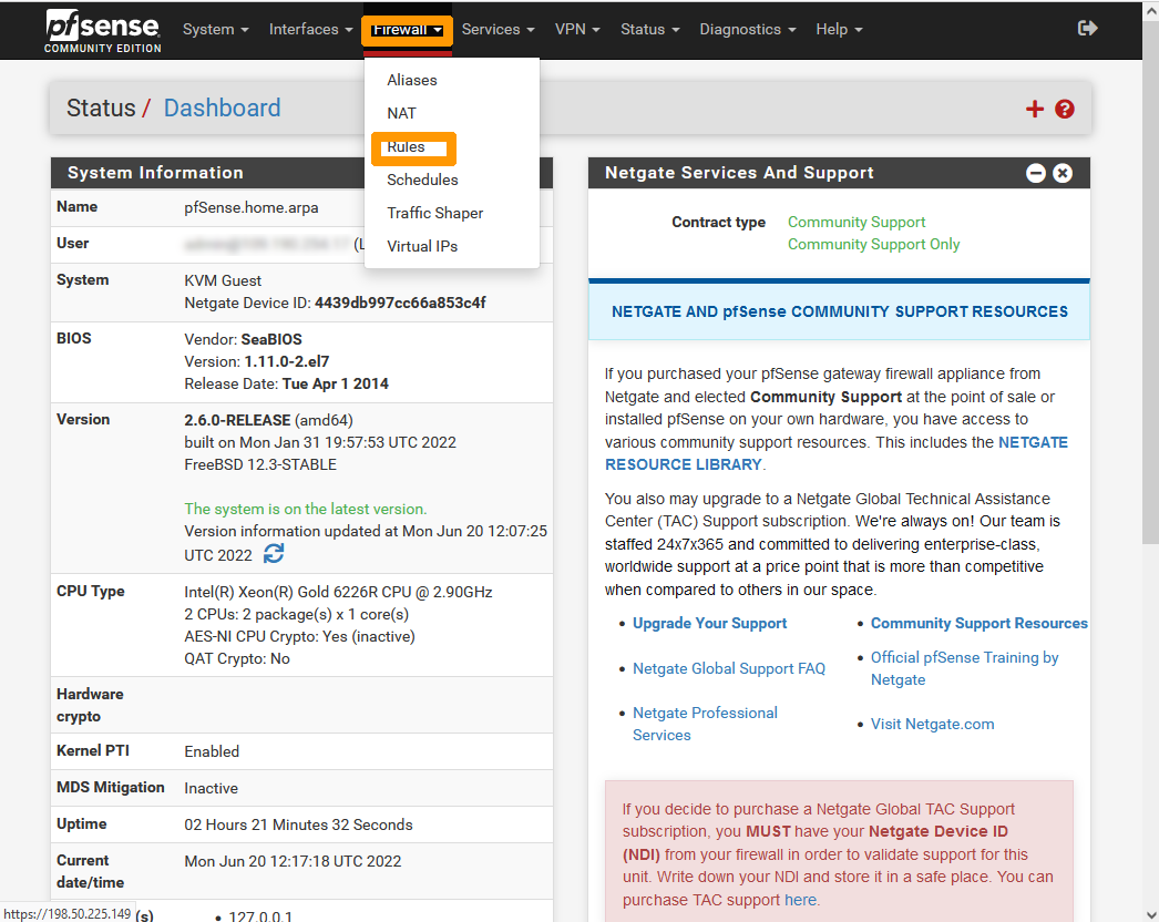 Authorisation admin from public ADDRESS