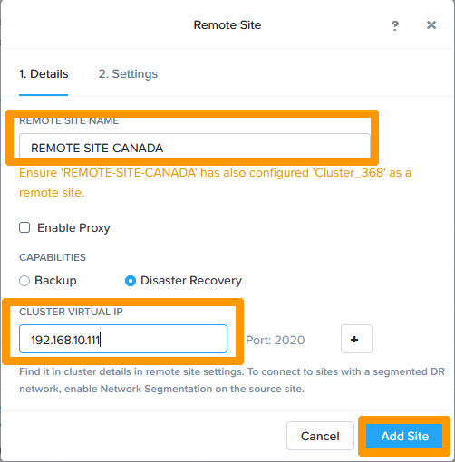 01 Create Remote Site From France05