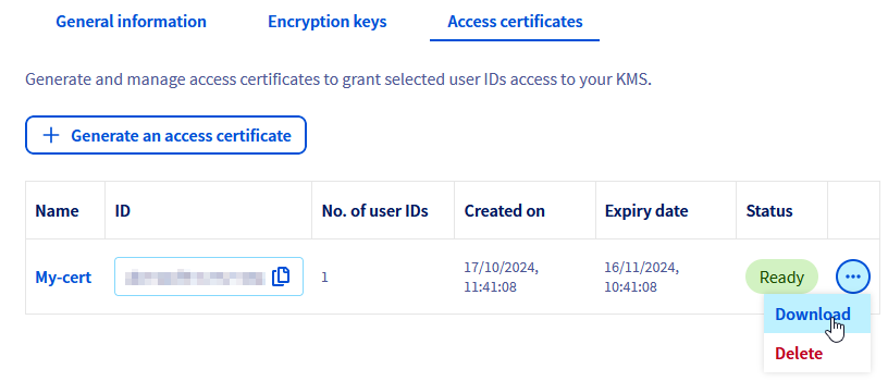 Créer un certificat