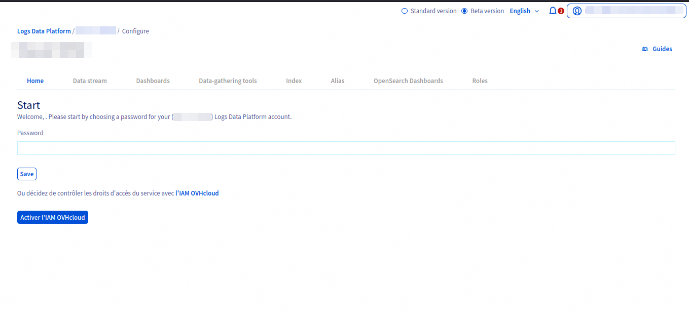 Activate IAM on a new service