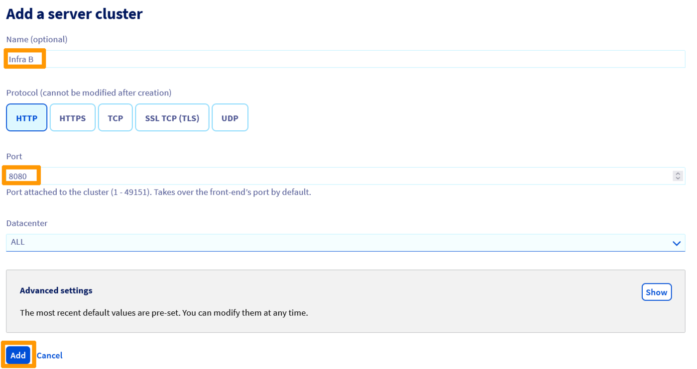 Create a second farm dedicated to infrastructure B