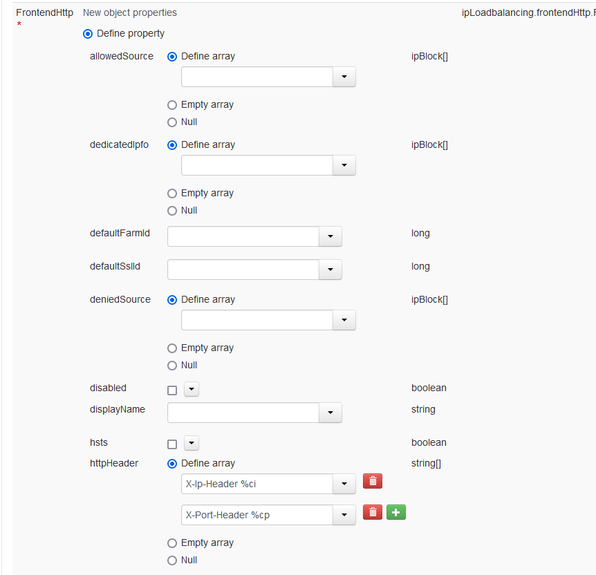 Configuration des en-têtes HTTP d'un Frontend