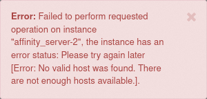 Server group error OpenStack