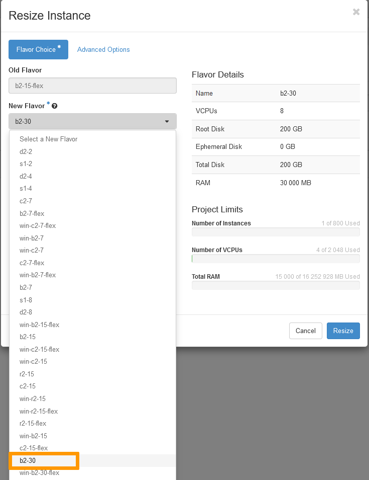 Elegir un nuevo flavor