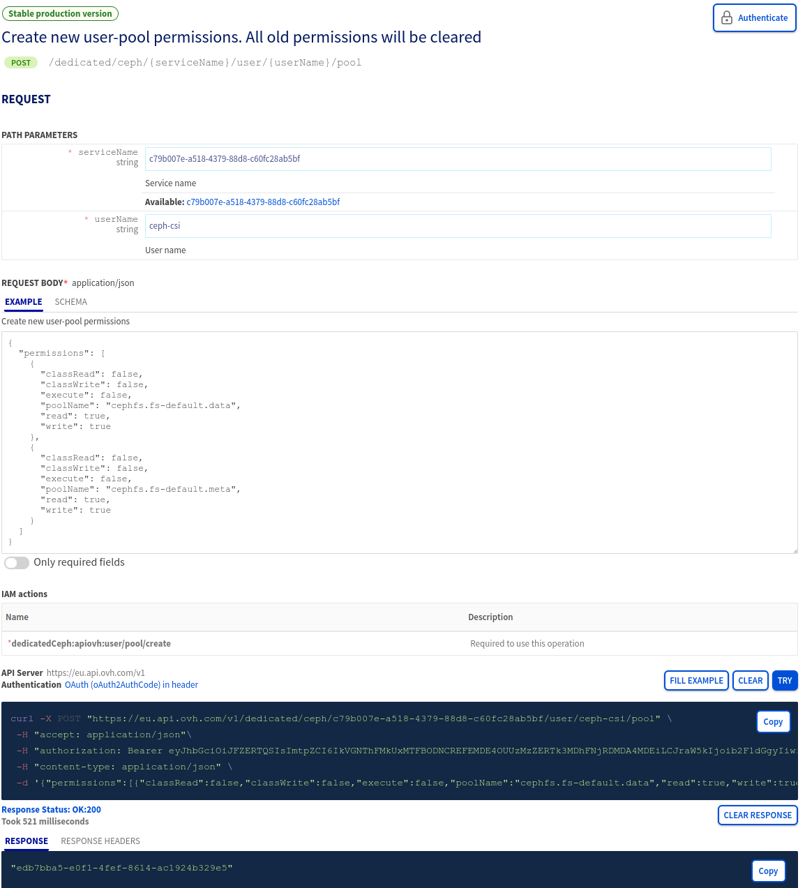 Add user permission on Cloud Disk Array