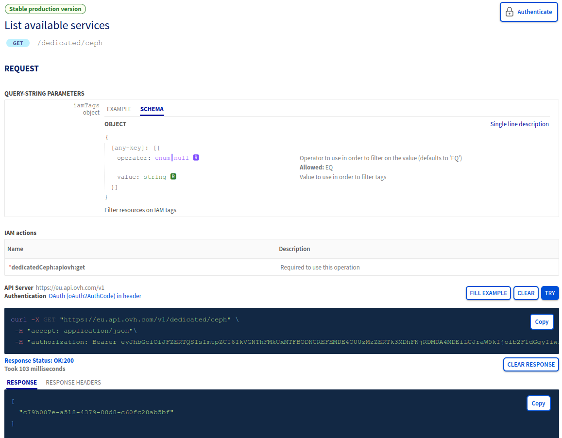 List Cloud Disk Array cluster