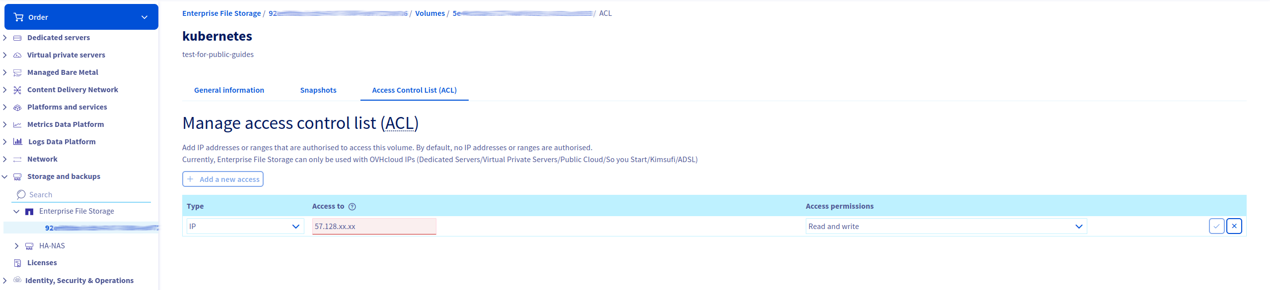 Allow nodes IP to access the EFS Volume