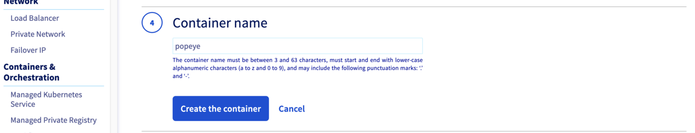 OVHcloud Object Storage container name