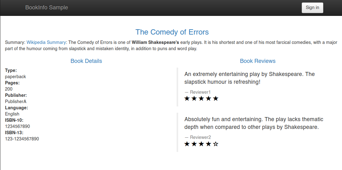 Rolling deployment - And now the v2 of reviews receives all the traffic