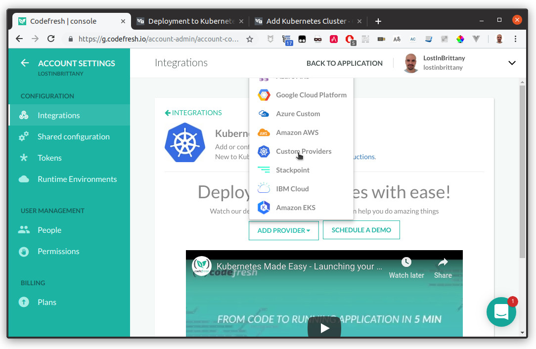 Connect an OVH Kubernetes cluster to Codefresh dashboard