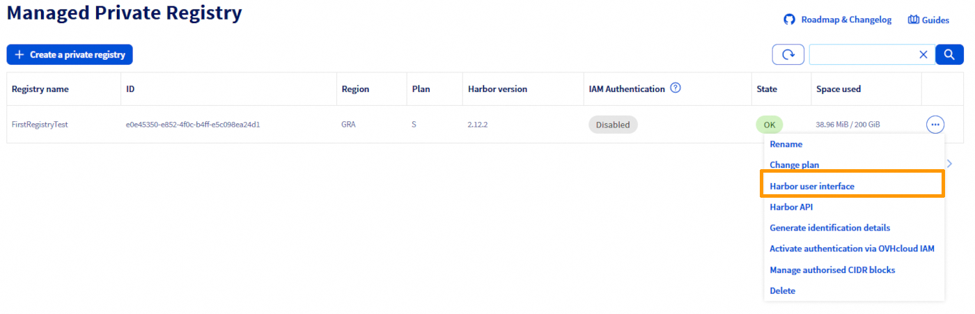 harbor user interface