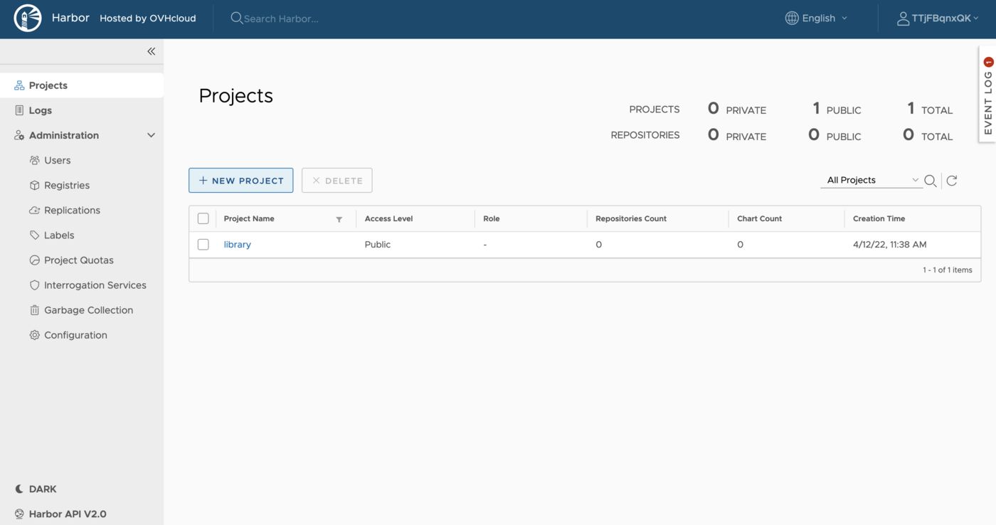 Managing users and projects