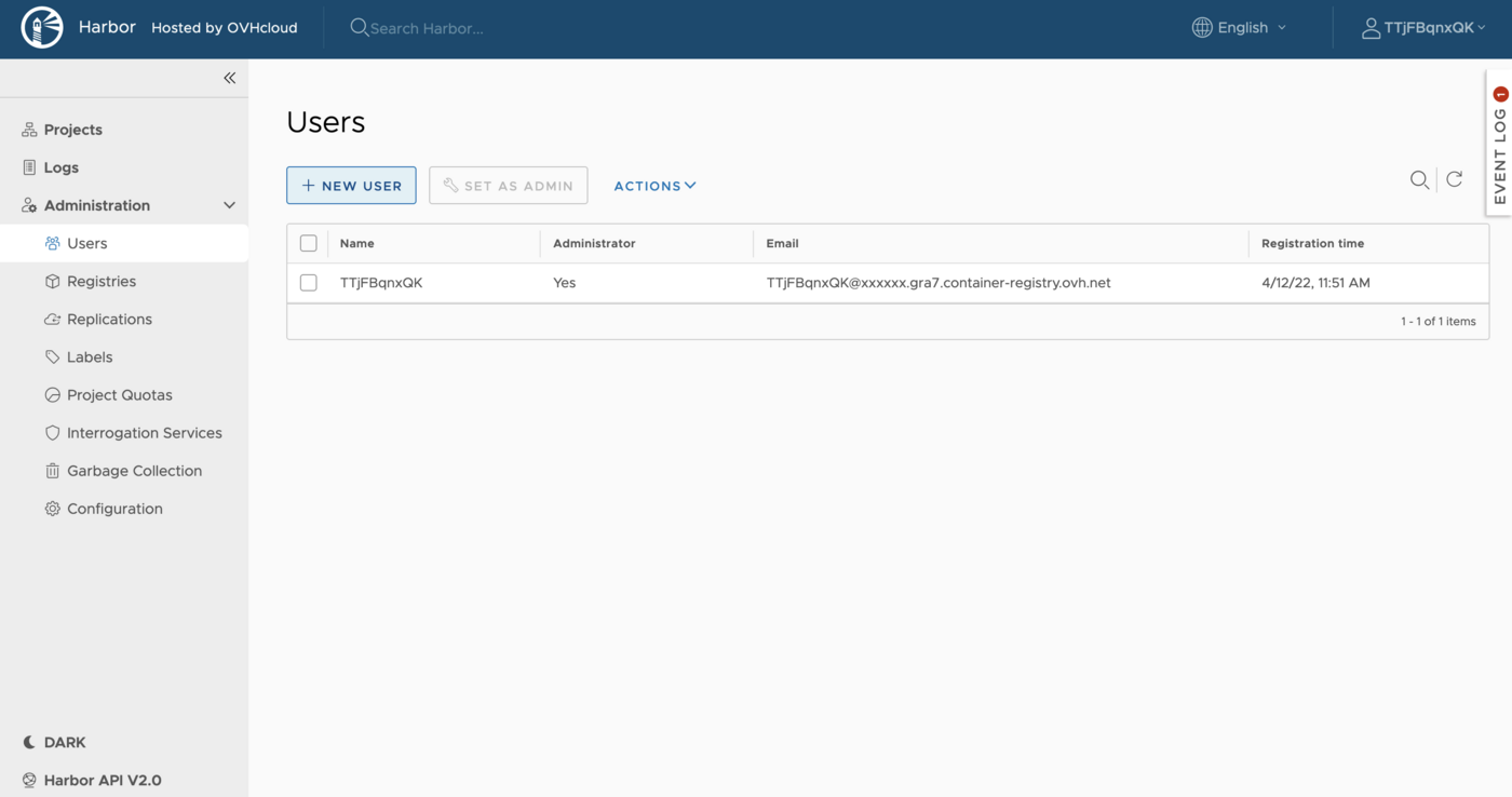 Managing users and projects