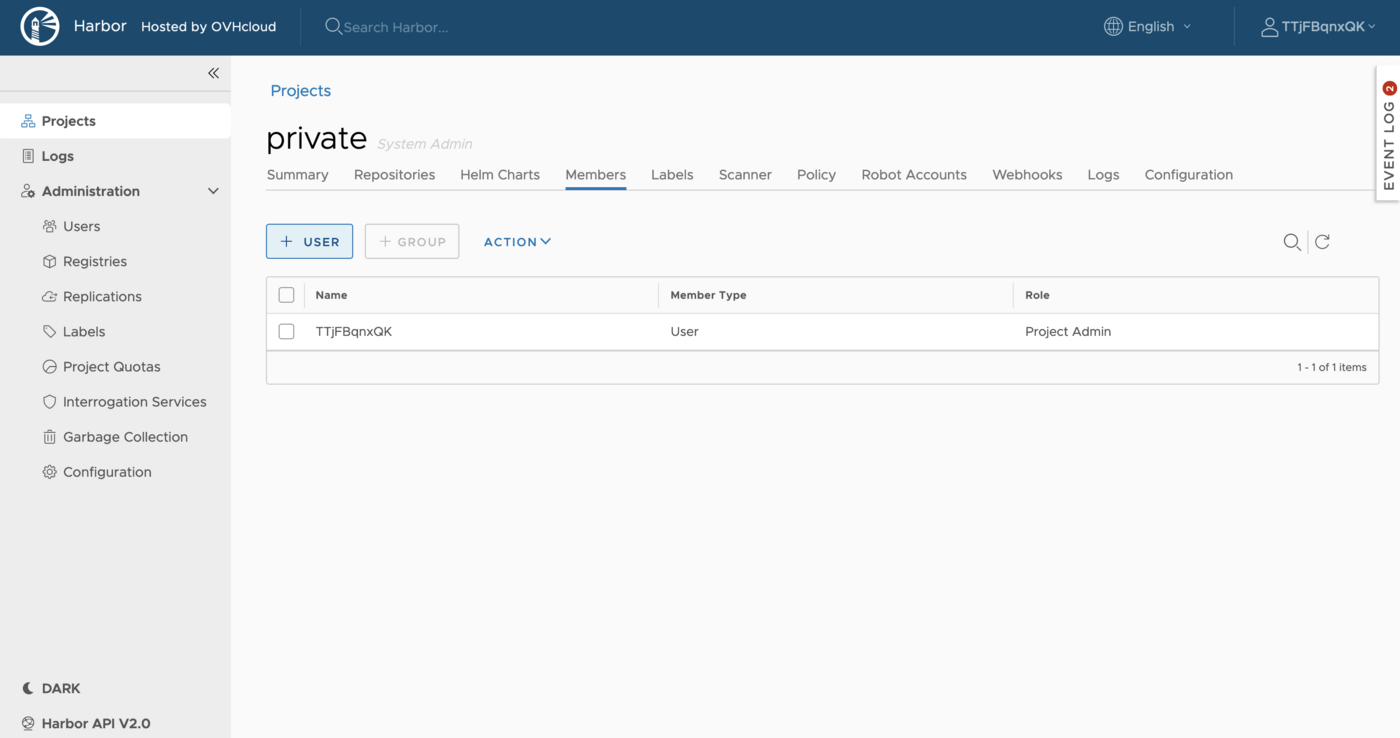 Managing users and projects