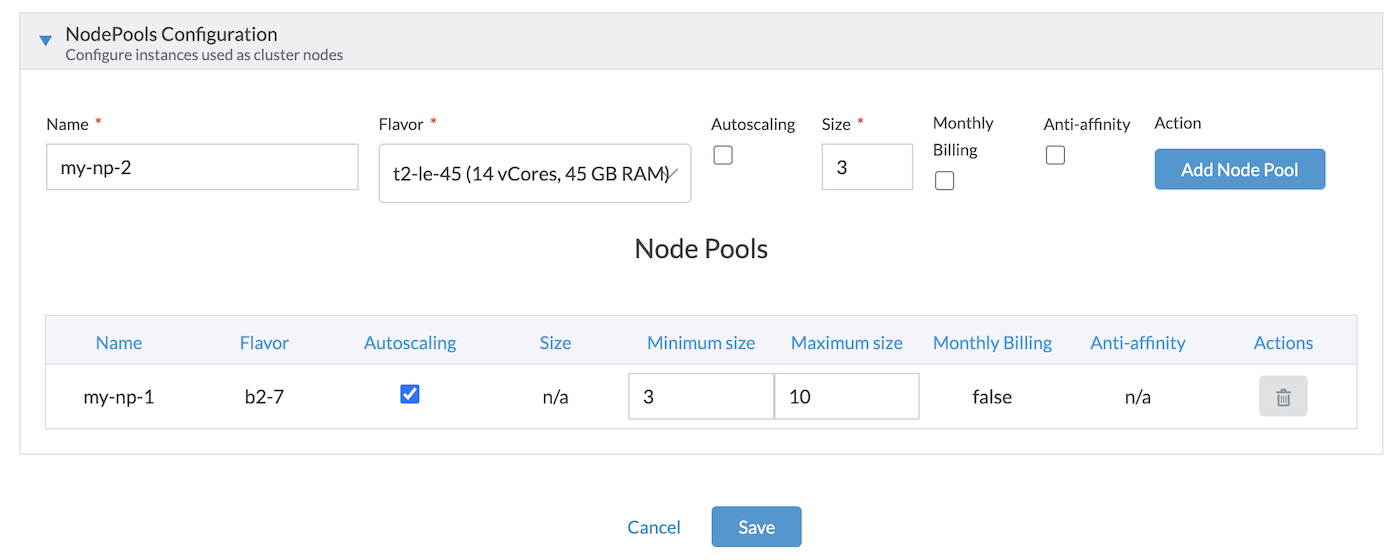 OVHcloud Managed Rancher Service UI