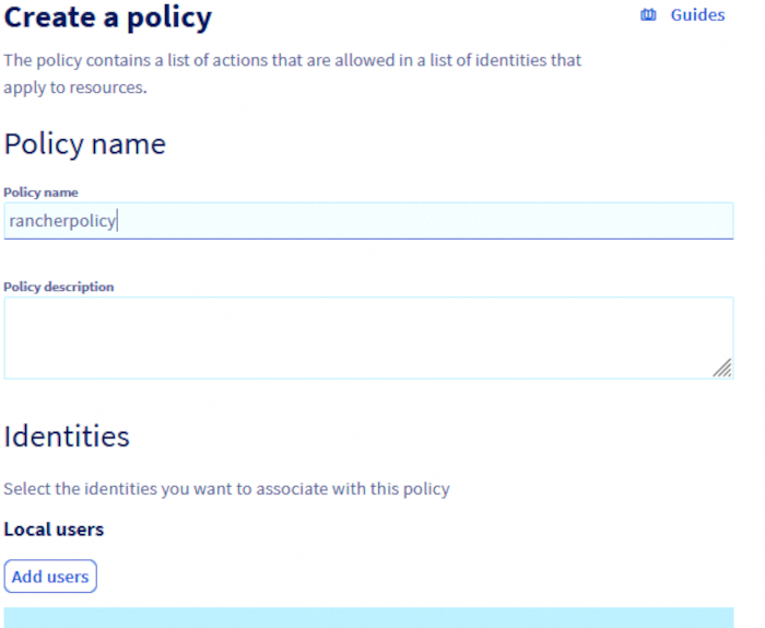 Create policy users