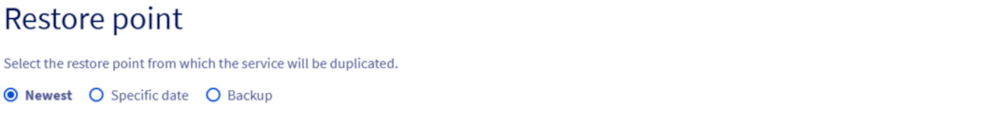 Restore point from latest