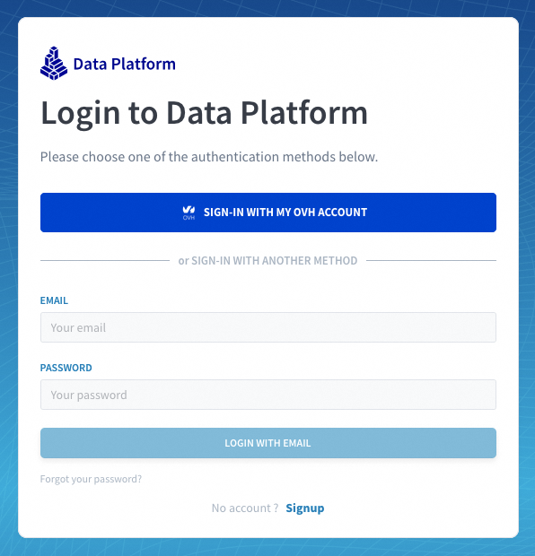 Data Platform sign-in