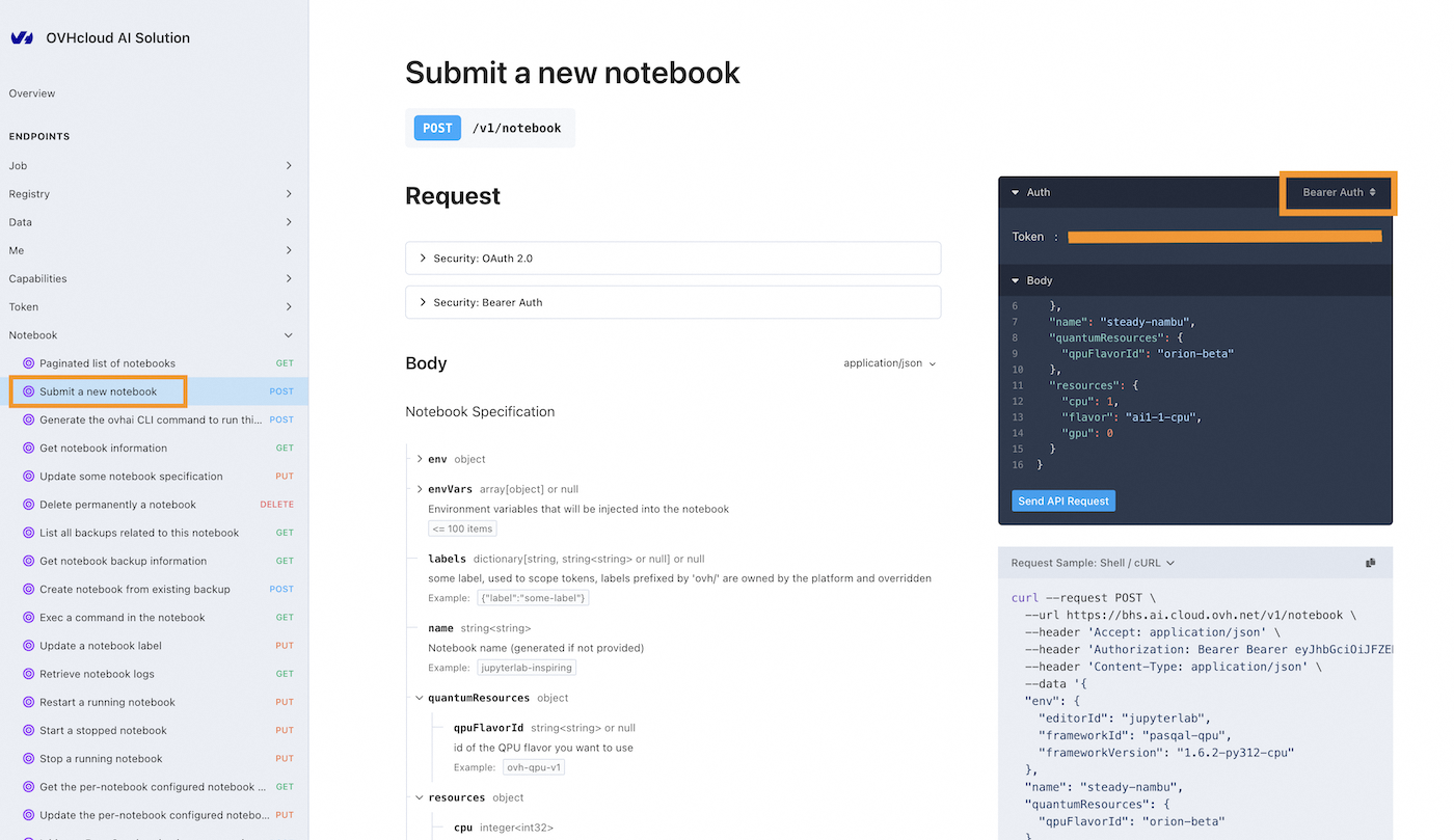 Create a Notebook API token authentication