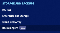 Backup Agent Menu