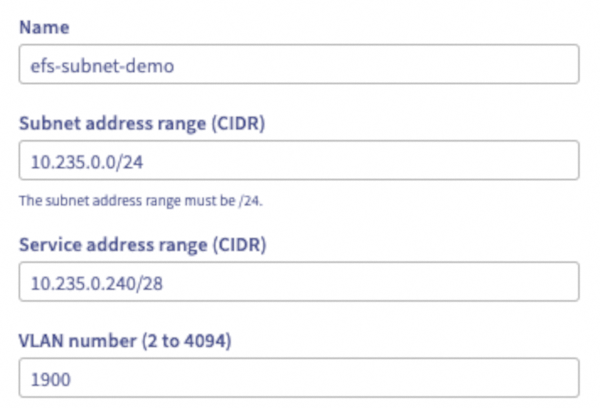 vrack - creation of the subnet