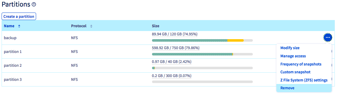 eliminar una partición