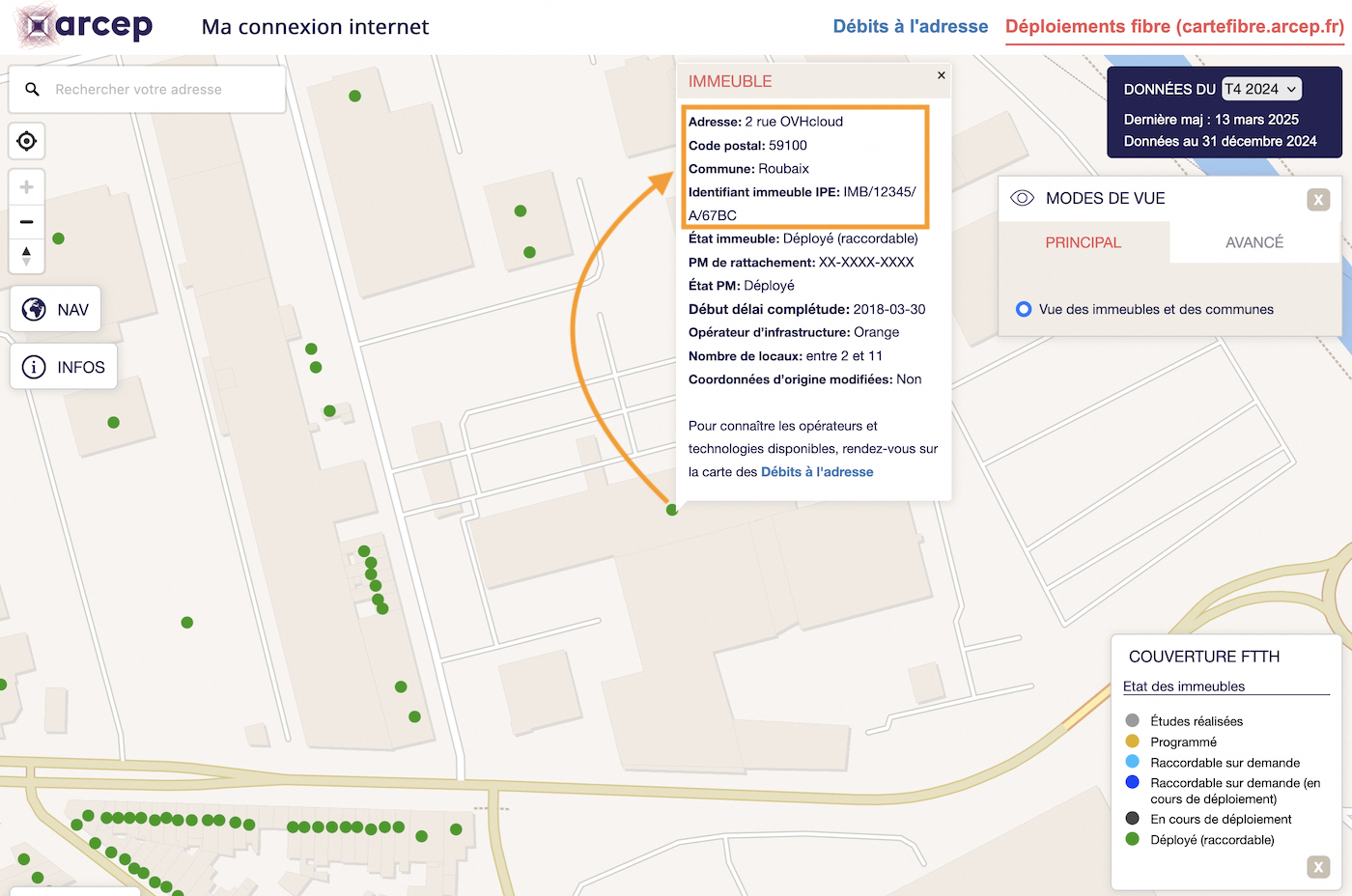 ARCEP - Déploiements fibre
