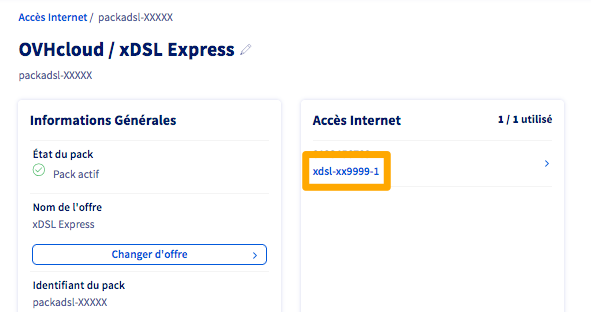 serviceName dans espace client