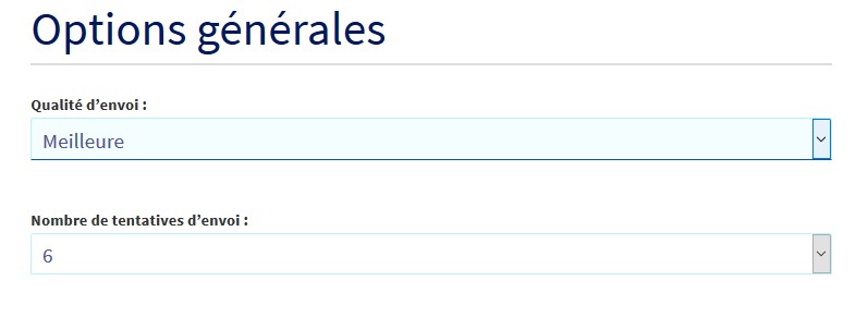 options envoi