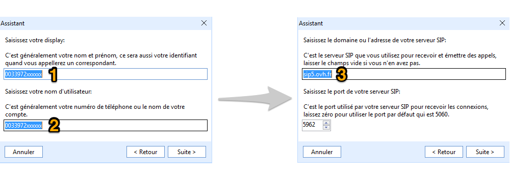 configuration - login domain proxy SIP