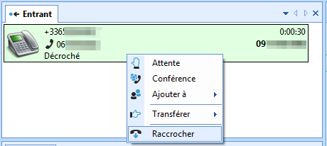 raccrocher un appel