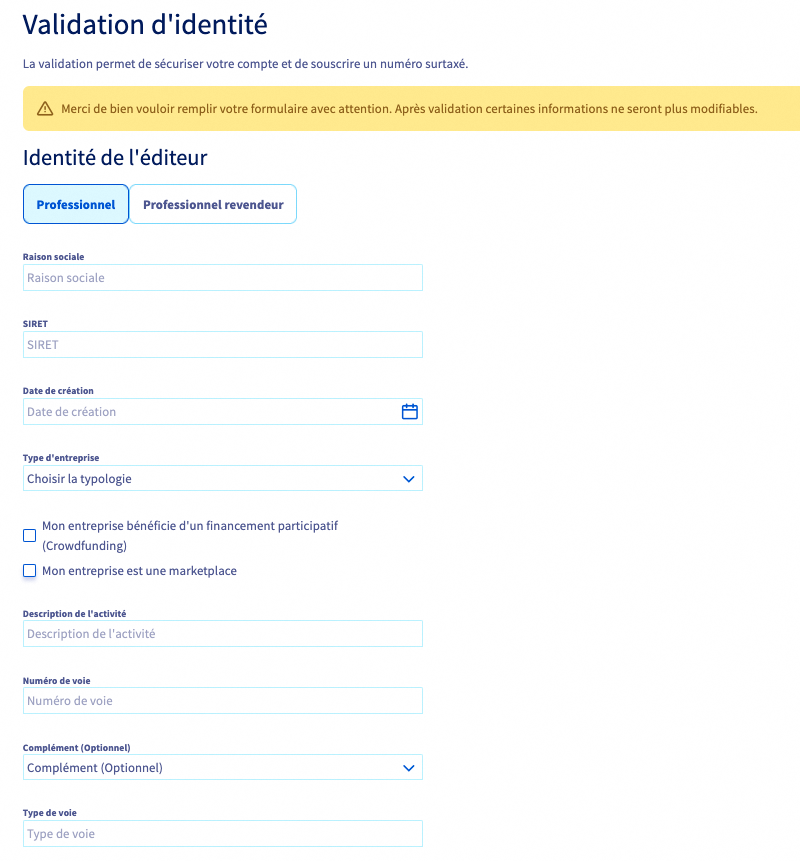 renseigner coordonnées